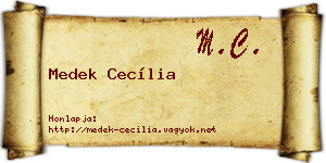 Medek Cecília névjegykártya